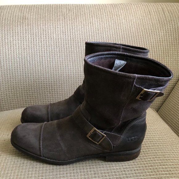 UGG Men\'s Brown Suede Leather Pull On Boots- main image 5